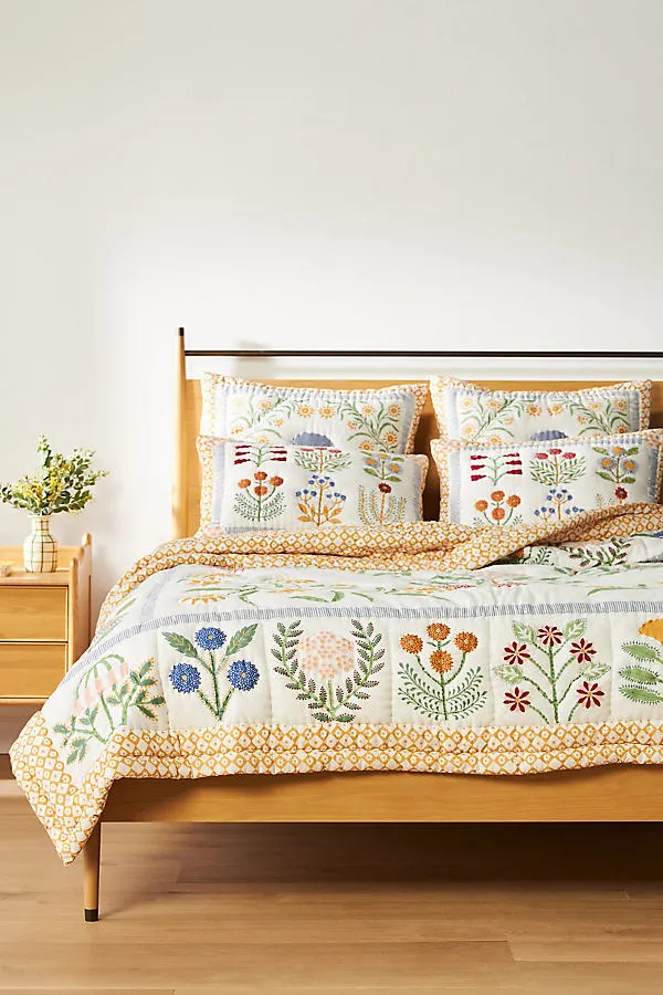Cotton Voile Cottage Queen Size Quilt - Polyester/Cotton by Anthropologie