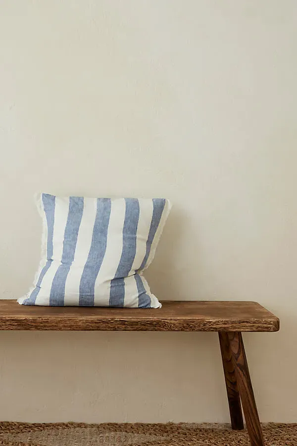 Esmee Stripe Cushion - Blue, Linen product