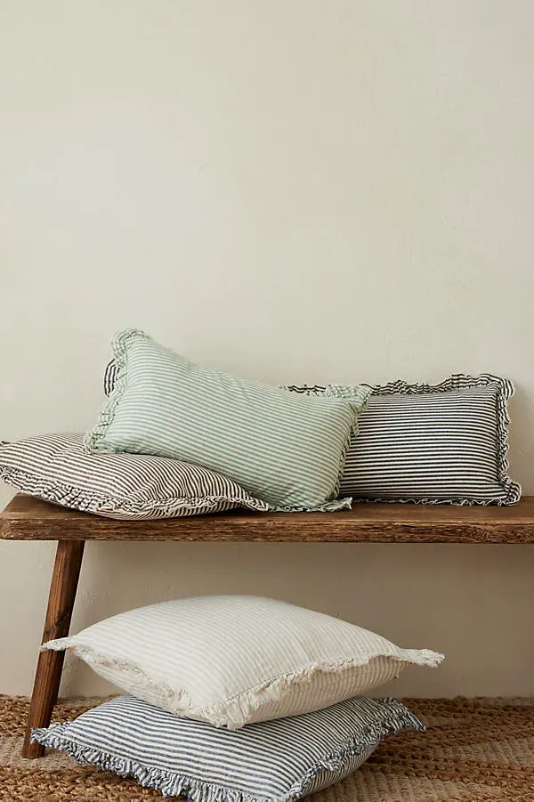 Hallie Stripe Linen Cushion - Beige product