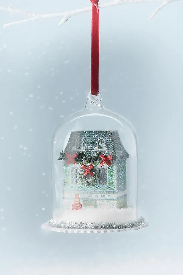 Anthropologie Holiday House Ornament - Blue, Glass