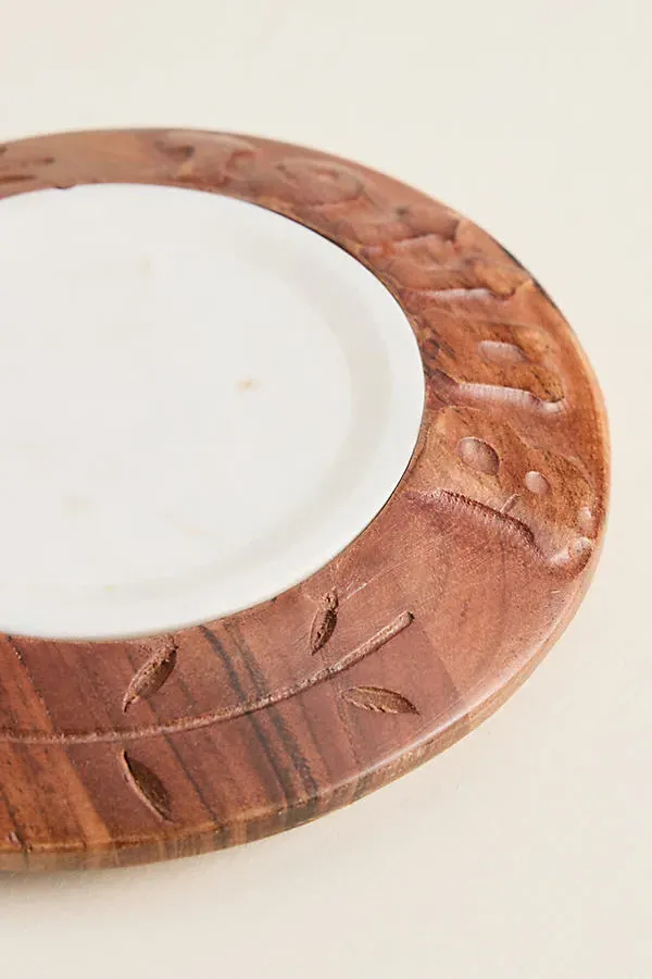 etúHOME Vintage English Round Butter Board - Brown, Wood by Anthropologie, alternate view