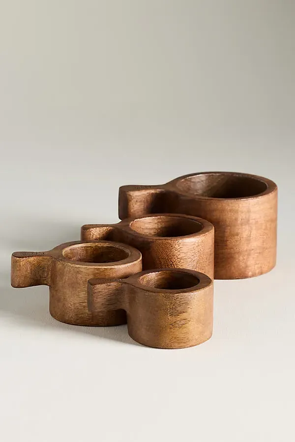 French Bistro Wood Measuring Cups Set of 4 by Anthropologie