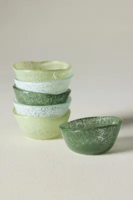 Glass Pinch Pots Set of 6 - Green, Glass by Anthropologie, alternate view