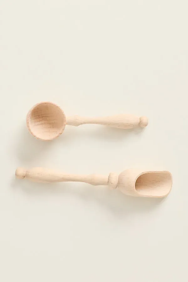 Parisian Salt & Sugar Spoon Set - Wood by Anthropologie