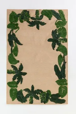 Anthropologie Bananas 3x5 Indoor/Outdoor Rug - Green, Polyester product