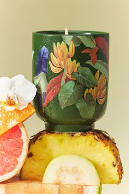 Anthropologie Fruity Hibiscus & Pink Guava Ceramic Candle - Small product