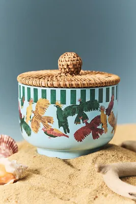 Anthropologie Ocean Waves & Bergamot Ceramic Candle - Blue product