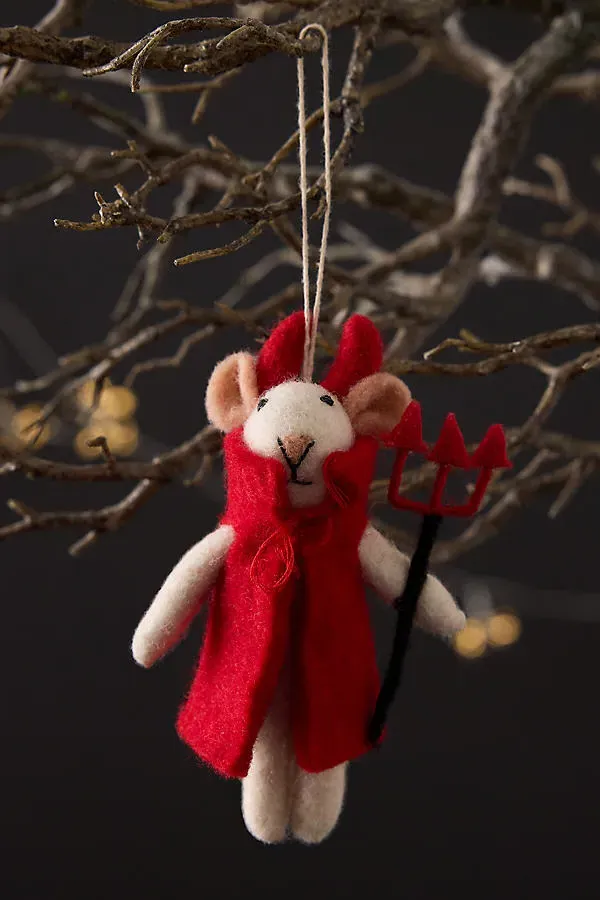 Devil Mouse Halloween Felt Hanging Decoration - Red product