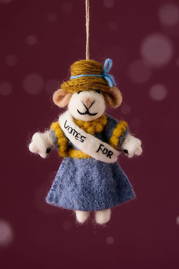 Emmeline the Mouse Felt Ornament - Purple, Wool by Anthropologie