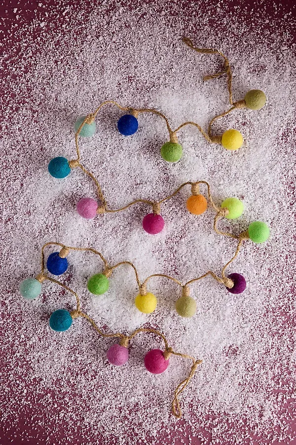 Lightbulb Garland - Wool, Rattan by Anthropologie