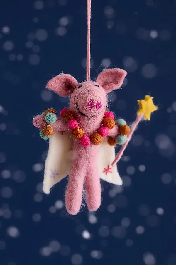 Penelope the Pig Felt Ornament - Pink, Wool by Anthropologie