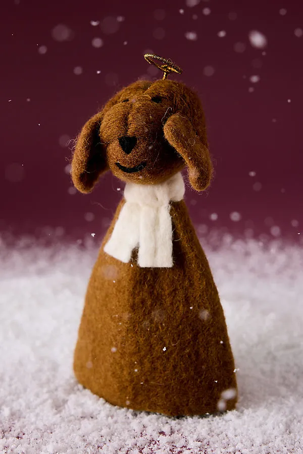Sahara Dog Felt Tree Topper - Brown, Wool by Anthropologie