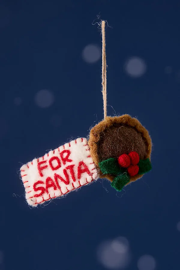 Snack for Santa Needle-Felted Christmas Ornament - Wool by Anthropologie