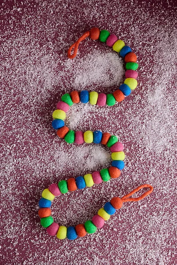 Wool Bubble Garland - Multicolour, Felt by Anthropologie