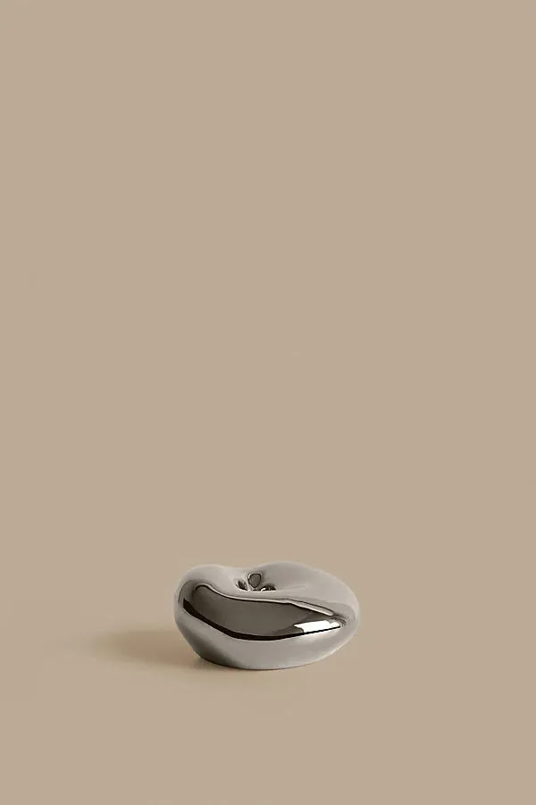 Bellure Candle Holder - Silver, Porcelain by Anthropologie