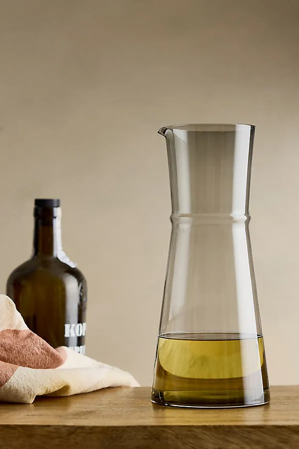 Boya Carafe - Grey, Mouth-Blown Glass by Anthropologie