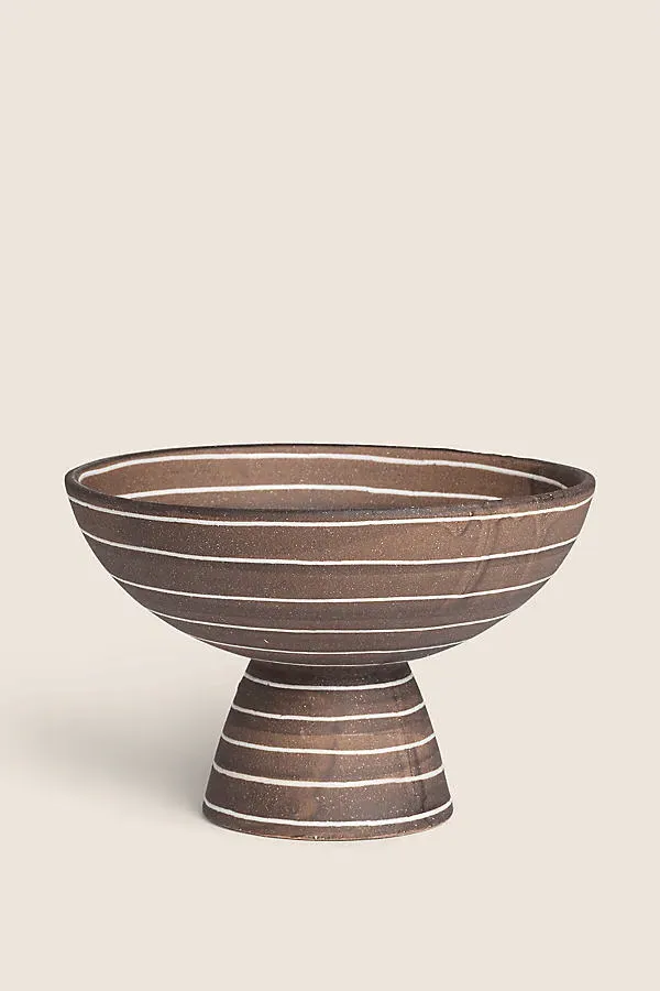 Brura Hand-Painted Terracotta Bowl - Brown product