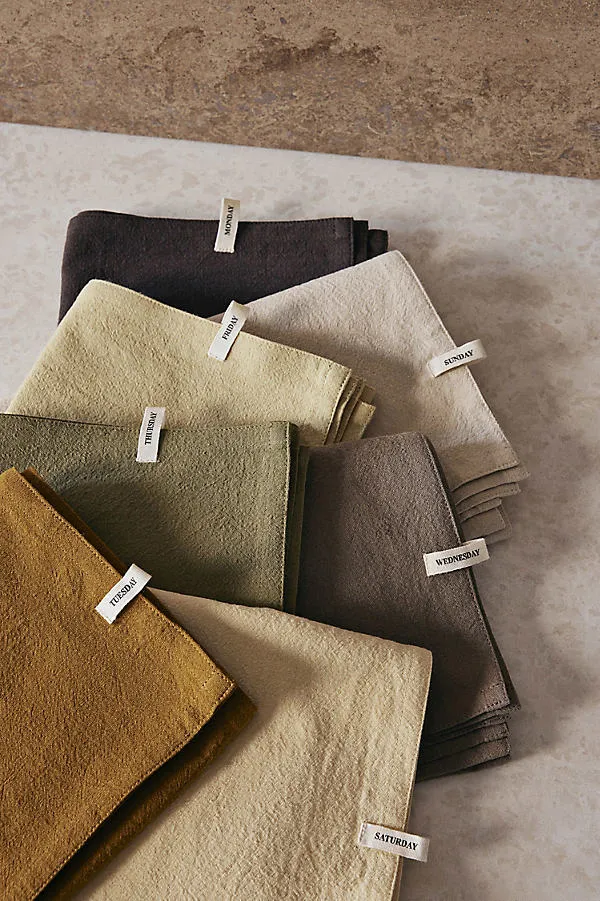 Cotton Day Tea Towel Set of 7 - Organic Cotton by Anthropologie