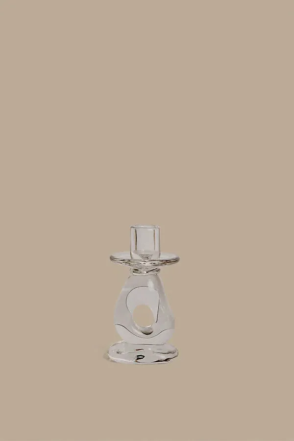 Damo Candle Holder - Clear, Glass by Anthropologie