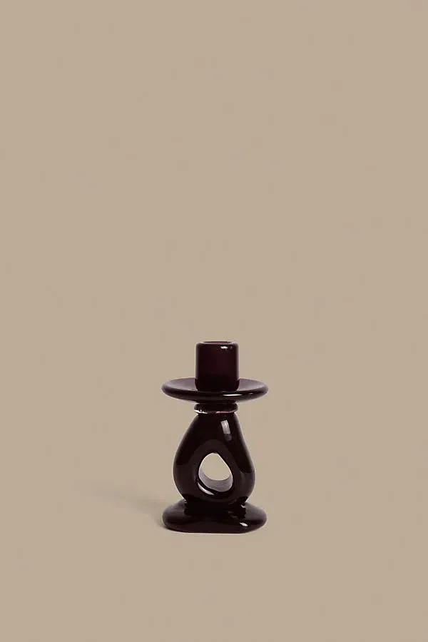 Damo Candle Holder - Purple, Glass by Anthropologie