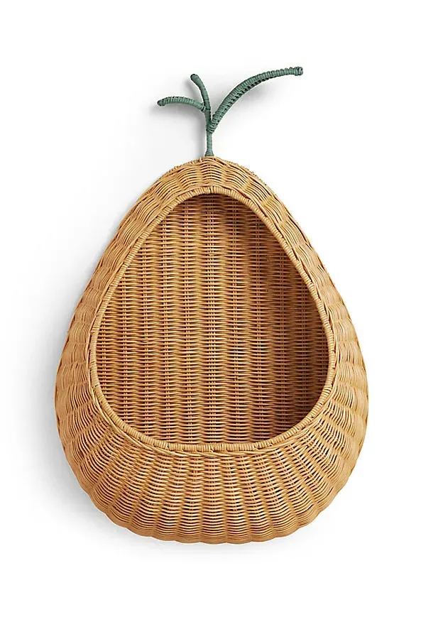 Ferm Living Braided Fruit Hanging Wall Pocket - Beige, Rattan product