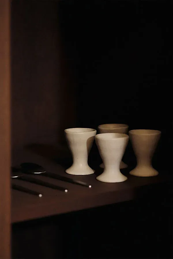 Flow Stoneware Egg Cups Set of 2 - Semi-Matte Glaze by Anthropologie