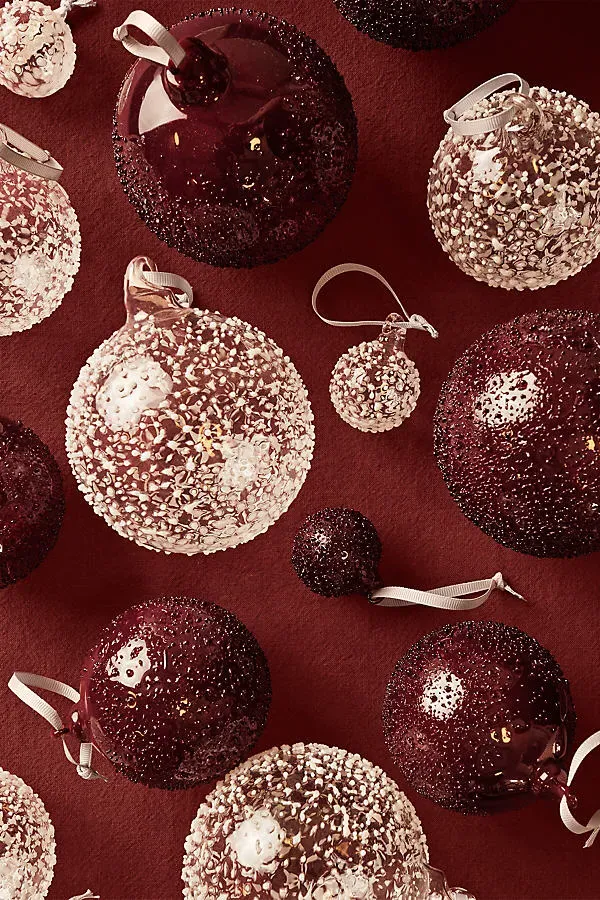 Flurry Glass Baubles Set of 3 - White by Anthropologie
