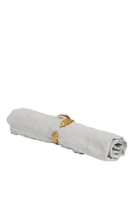 Holly Leaf Napkin Rings Set of 4 - Gold, Brass by Anthropologie, image 2