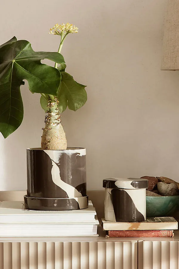 Inlay Small Container - White, Stoneware product