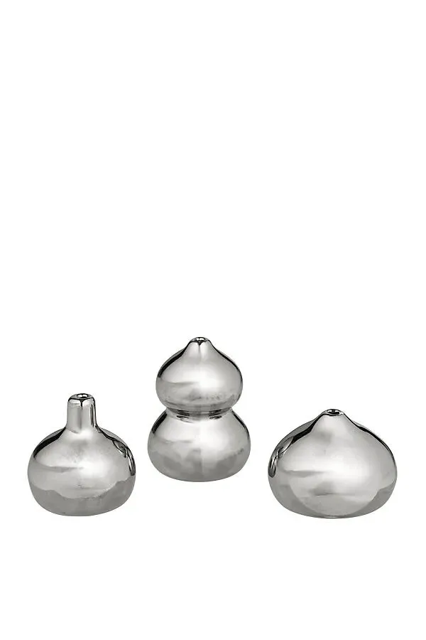 Komo Mini Bud Vases Set of 3 - Silver, Stoneware by Anthropologie, alternate view
