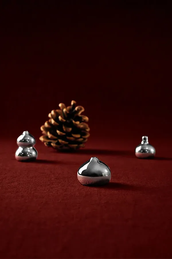 Komo Mini Bud Vases Set of 3 - Silver, Stoneware by Anthropologie