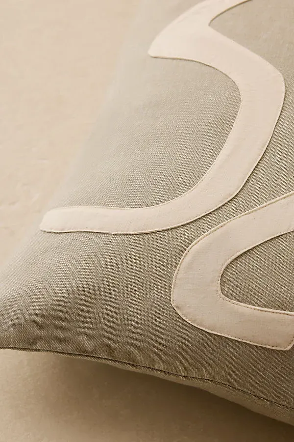 Kove Appliqué Square Cushion - Green, Cotton product