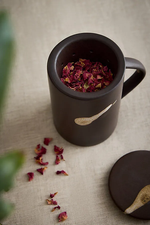 Koyo Tea Mug with Infuser - Brown, Ceramic by Anthropologie, image 2