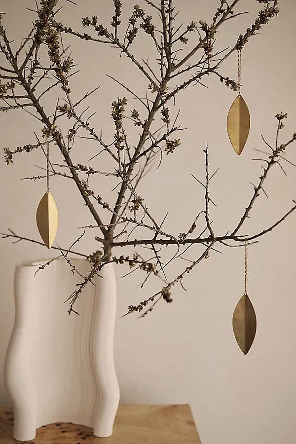 Leaf Ornaments Set of 4 - Gold, Brass by Anthropologie