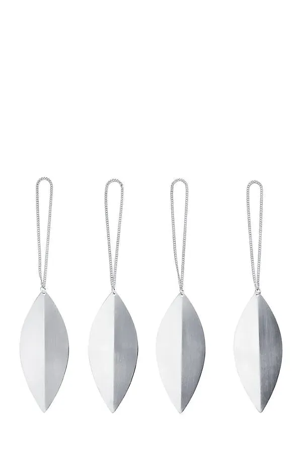 Leaf Ornaments Set of 4 - Silver, Brass by Anthropologie, image 2