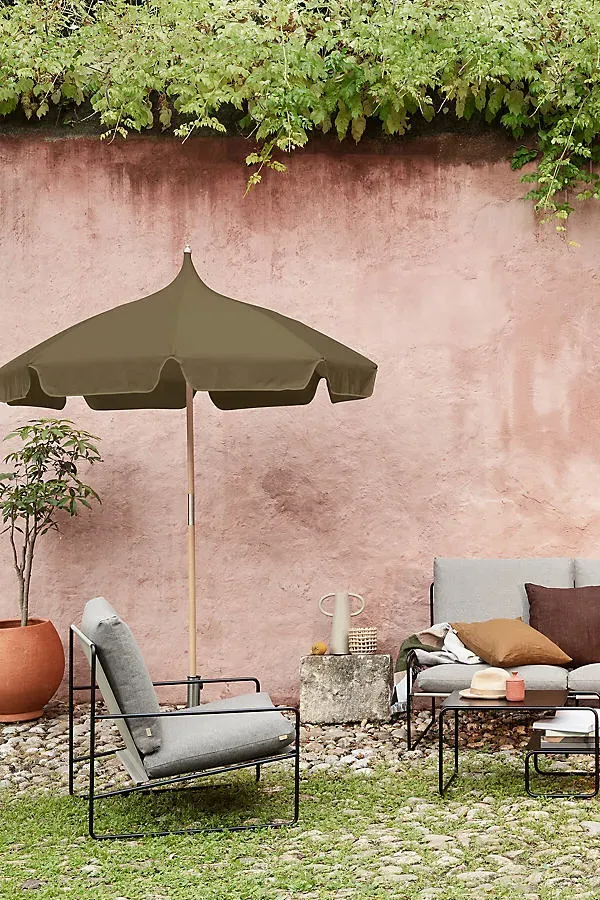 Lull Umbrella - Green, Polyester by Anthropologie