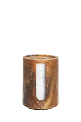 Mist Round Cotton Pad Holder - Marbled Resin by Anthropologie, alternate view
