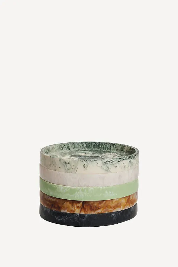 Mist Small Round Tray - Green, Resin product