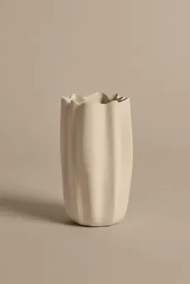 Nium Sculptural Vase - White, Stoneware alternate view