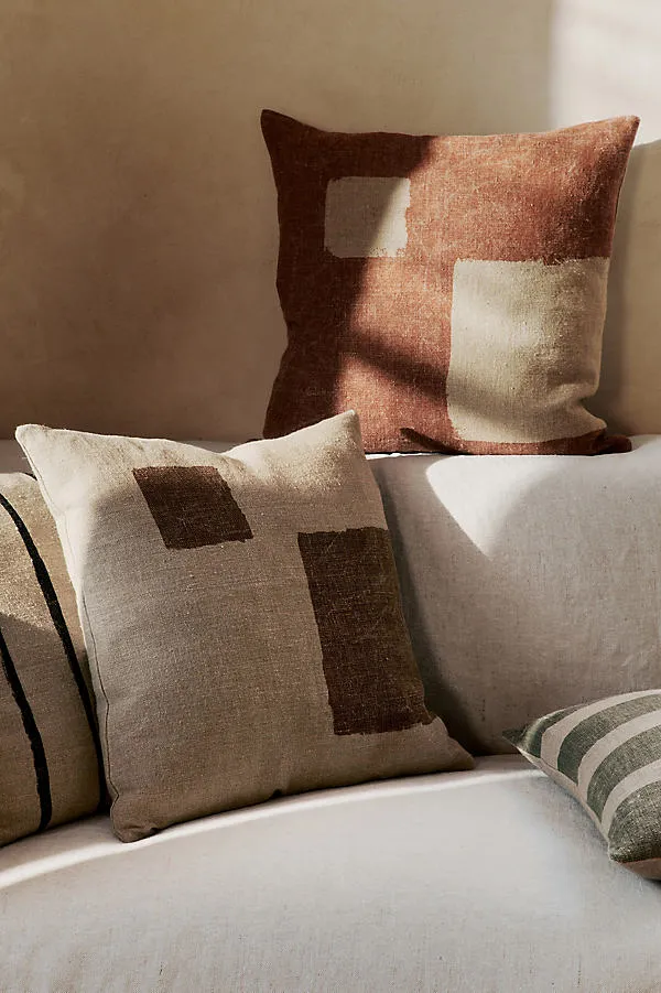 Oleo Square Cushion - Brown, Washed Linen product