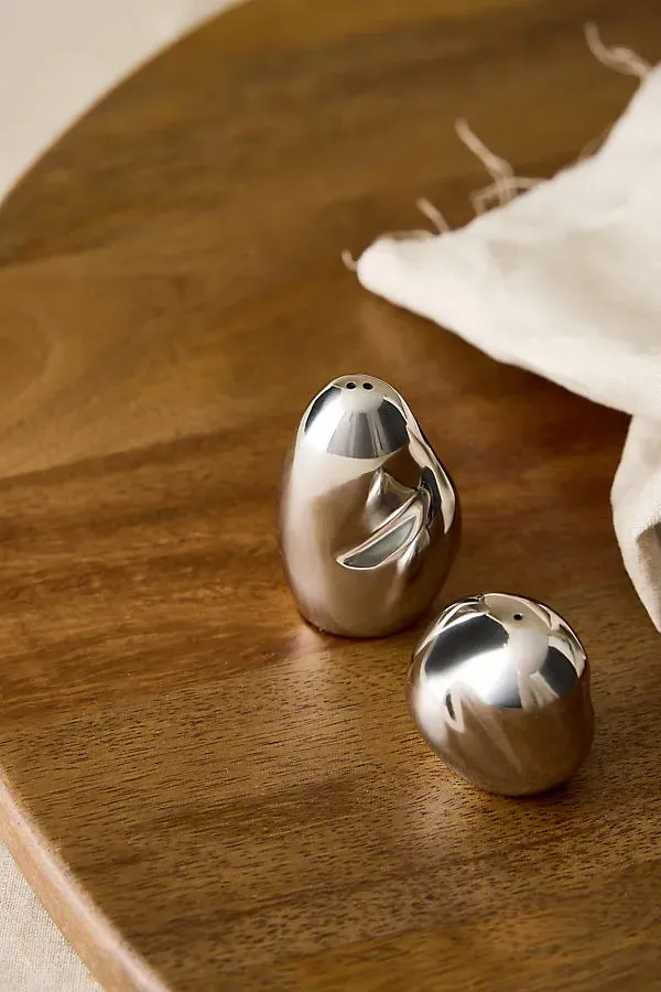 Orevo Salt and Pepper Shakers Set of 2 - Silver, Stainless Steel by Anthropologie