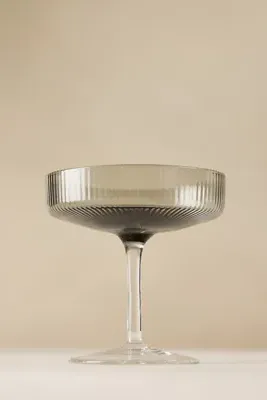 Ripple Champagne Saucers Set of 2 - Tinted, Glass by Anthropologie, alternate view