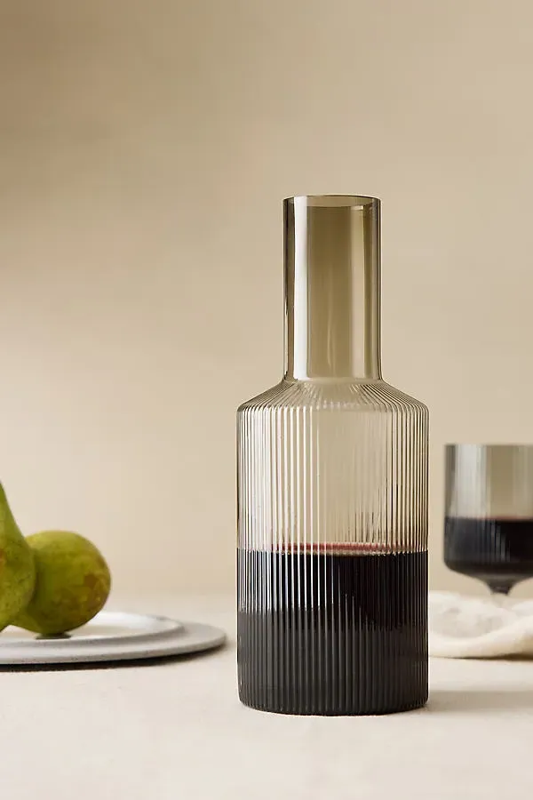 Ripple Glass Carafe - Tinted Glass by Anthropologie