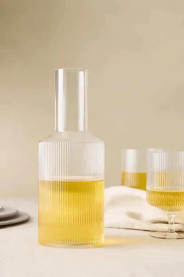 Ripple Glass Carafe - Tinted Glass by Anthropologie