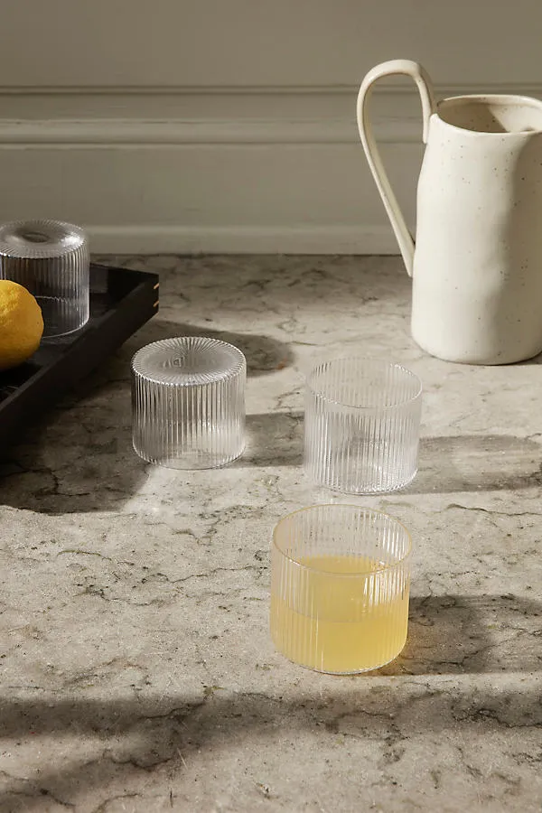 Ripple Low Glasses Set of 4 - Clear, Glass by Anthropologie, image 2