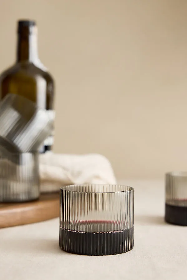 Ripple Low Glasses Set of 4 - Clear, Glass by Anthropologie
