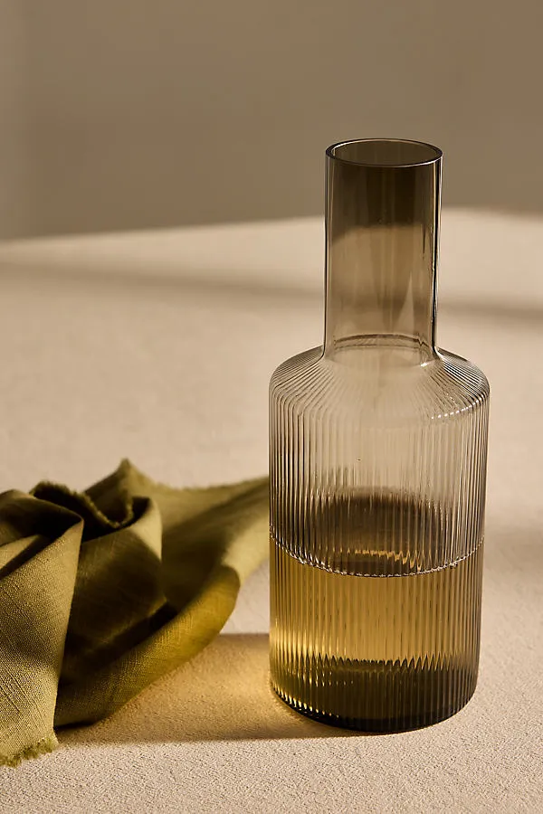 Ripple Small Glass Carafe by Anthropologie