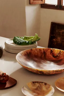 Sol Resin Salad Bowl - Brown, Marble Effect by Anthropologie, image 2