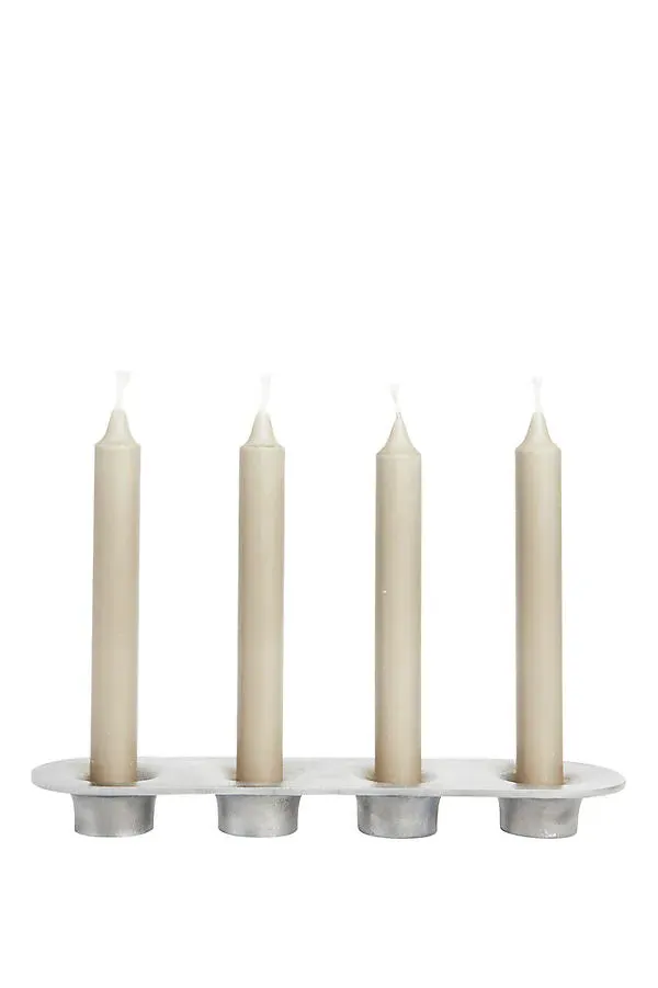 Soothe 4 Candle Holder - Silver, Cast Aluminum by Anthropologie, alternate view