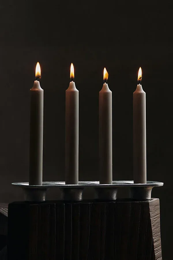 Soothe 4 Candle Holder - Silver, Cast Aluminum by Anthropologie